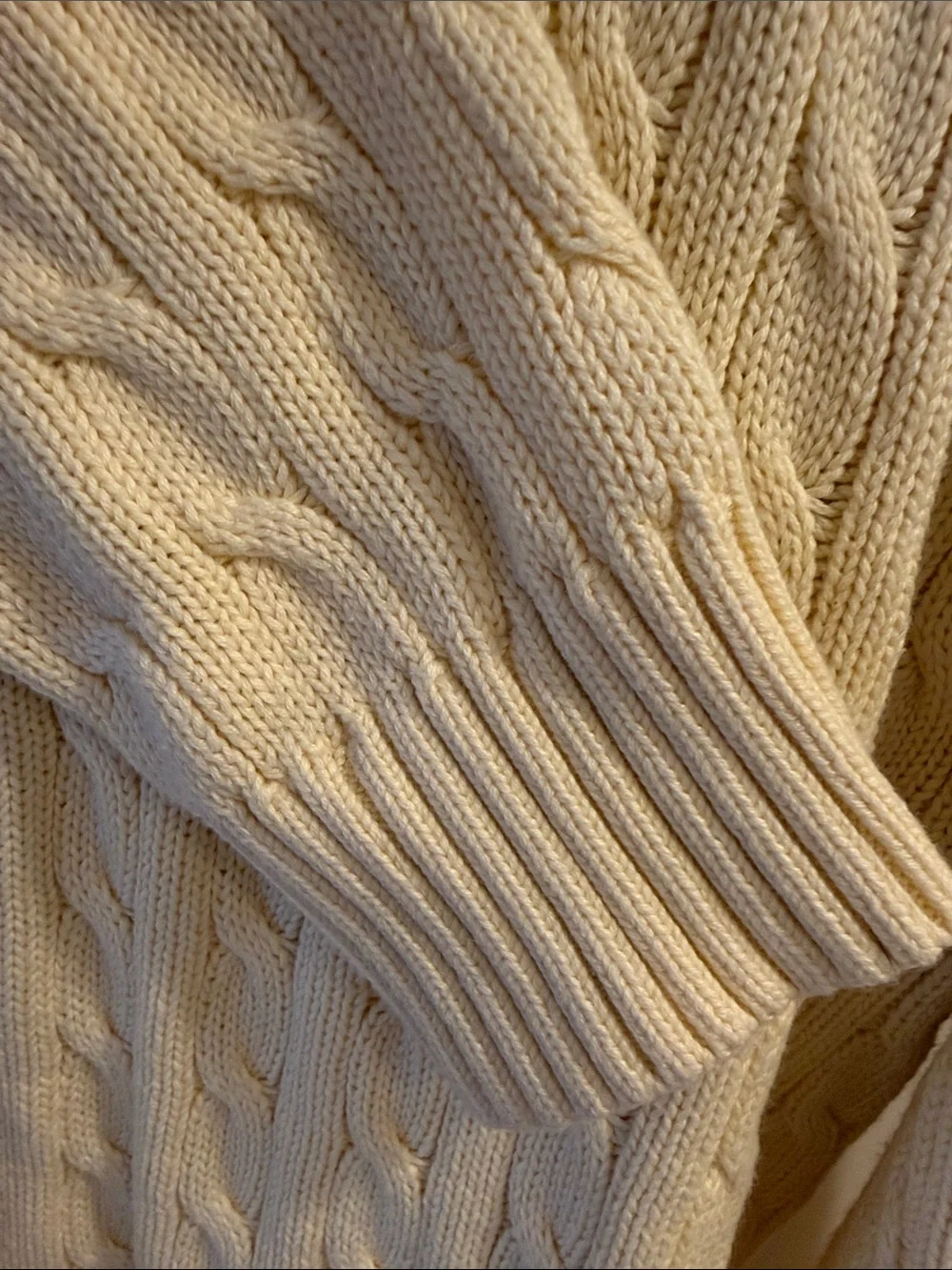 Brandy Melville Soft Pale Yellow Cable Cardigan